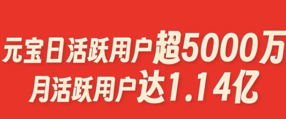 破圈!腾讯元宝DAU突破5000万,AI新春狂欢创下惊人纪录-玲鸟资源网-玲鸟网络官方社区